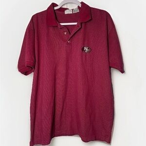 VTG 49ers Polo Shirt The Edge Men's L Pique Red NFL San Francisco Classic 90's